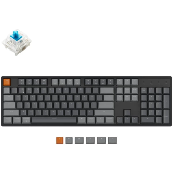 Keychron K10 J2 RGB Hot-Swappable Wireless Mechanical Keyboard Blue Switches with Aluminum Frame K10J2