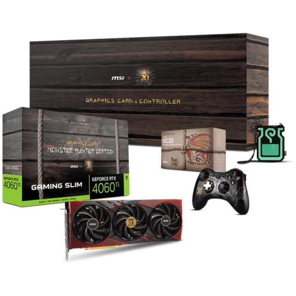 MSI Geforce RTX 4060 Ti Slim & Force GC30 Controller MONSTER-HUNTER-EDITION